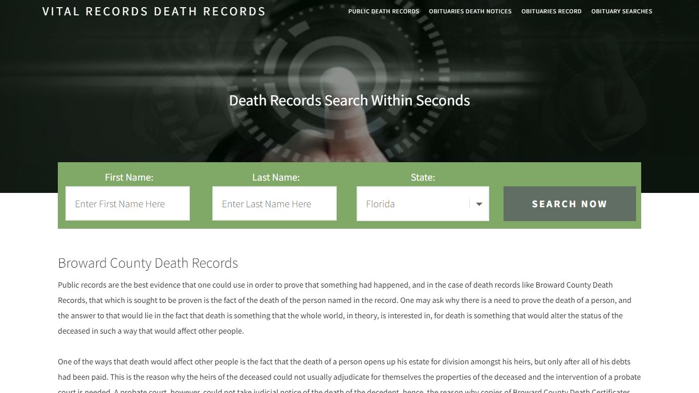 Broward County Death Records